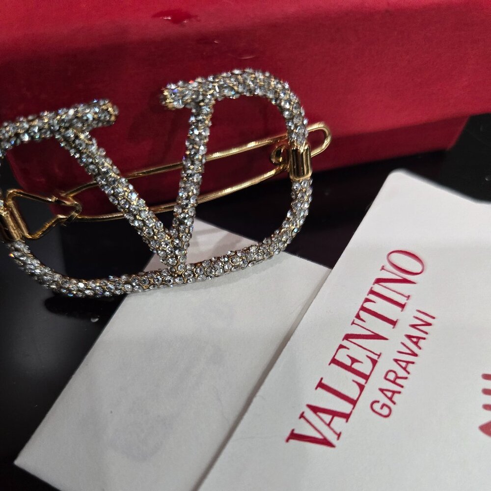 GARAVANI VALENTINO LOGO SPARKLING HAIR BARRETTE ITALY